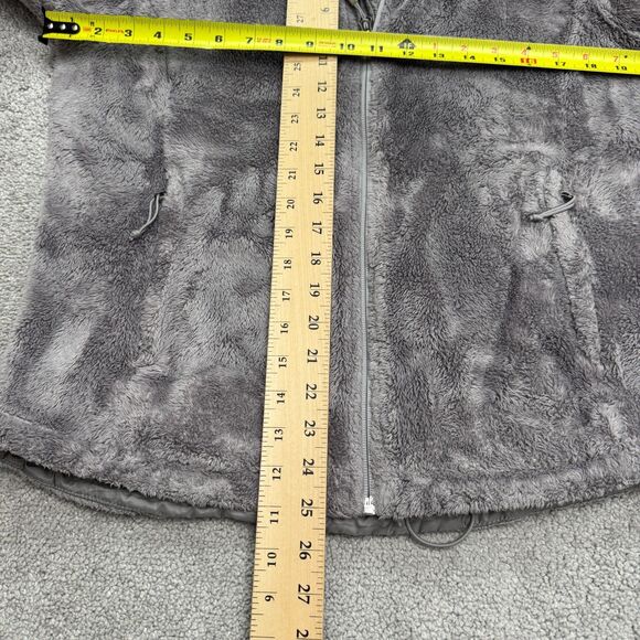 The North Face Osito 2 Fuzzy Sherpa Jacket Women Medium Gray Pocket Outdoor Hike - Picture 14 of 16
